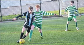  ??  ?? Action from East Craigie Swifts U/17’s 5-0 Henry Dolan Cup quarter-final win over Celtic (above, right).