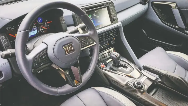  ?? — PHOTOS NICK TRAGIANIS/DRIVING ?? The driving position of the GT-R is absolutely spot on and the gauge cluster actually moves with the steering column when you adjust it.