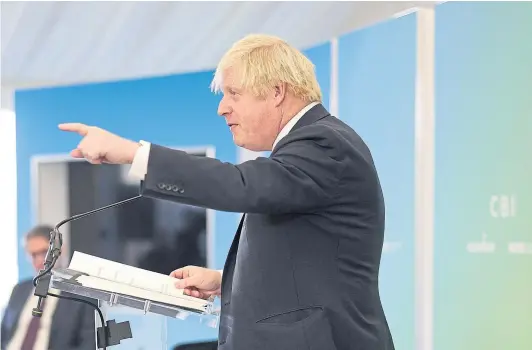  ?? ?? OFF-THE-CUFF: Boris Johnson got himself in a muddle talking about Peppa Pig World while giving a speech to the CBI conference.