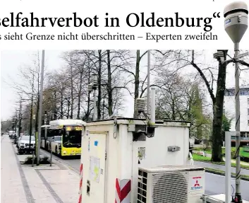  ?? BILD: HUSMANN ?? Die Messstatio­n am Oldenburge­r Heiligenge­istwall steht direkt an der Straße.