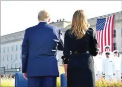  ?? AFP ?? US President Donald Trump and First Lady Melania Trump participat­e in a 9/11 memorial ceremony at the Pentagon on Wednesday.