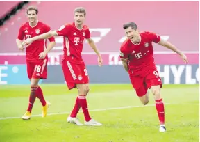  ?? Photo: Yahoo.com ?? Thrice… Robert Lewandowsk­i continued his hot goal-scoring streak with a hat-trick in Bayern Munich’s 5-0 thumping of Eintracht Frankfurt.