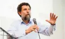  ?? Photograph: Anadolu Culture Center/AFP/Getty Images ?? Turkish philanthro­pist and activist Osman Kavala speaking during an event in Istanbul before he was jailed on charges he denies.