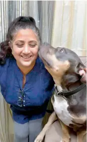  ??  ?? A chocolate coloured female Doberman was found sitting outside an upmarket mall in Chennai, looking lonely and lost, by Vani Sengupta. The dog had welts made by a whip on her back and legs. Tail Alert rescued her and helped her heal