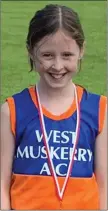  ??  ?? West Muskerry AC Isla Yore - who took Gold in the U10 sprint & U 11 500m and U11 Long Jump.