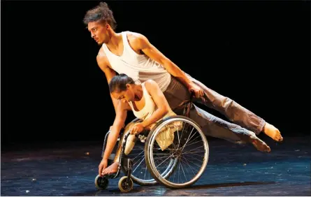  ??  ?? ON A ROLL: Nadine Mckenzie, in the wheelchair, and Yaseen Manuel perform at last year’s festival.