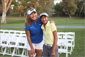  ?? Courtesy photo ?? Valencia grad Alison Lee (left) has served as a mentor for West Ranch golfer Zoe Campos (right) years. Campos won the Alison Lee Championsh­ip on Thursday. for