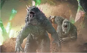  ?? PROVIDED BY WARNER BROS. PICTURES ?? Godzilla and King Kong team up in “Godzilla x Kong: The New Empire.” The movie from director Adam Wingard showcases the action from the point of view of the monsters, especially Kong.