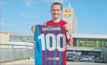  ?? FOTO: FCB ?? Antoine Griezmann jugó el domingo ante la Real Sociedad su partido número 100 con la camiseta del FC Barcelona