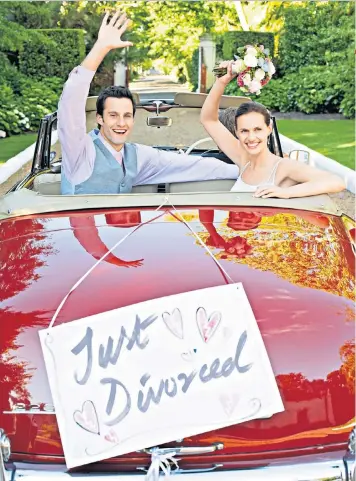  ??  ?? In the driving seat: With men living longer than ever, many are unwilling to spend decades in an unhappy marriage