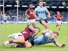  ?? Picture: SUPER RUGBY ?? Max Jorgensen dives over for a try.