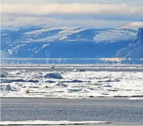  ?? ?? A Fata Morgana and a polar bear are seen at Baffin Bay in Nunavut, Canada.