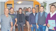  ?? FOTO: FDP ?? Wollen in den Tettnanger Gemeindera­t (von links): Gerhard Brugger, Yannick Brugger, Manfred Moosmann, Stephan Rauscher, Manfred Bobeck, Christof Ronge und Dogan Cimen.