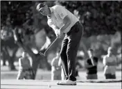  ?? ASSOCIATED PRESS ?? MATT KUCHAR putts on the 13th green during the third round of the Sony Open PGA Tour golf event, Saturday at Waialae Country Club in Honolulu.