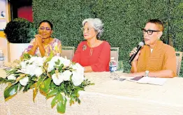  ?? ?? Raising awareness for the cause, panellists at WLI Brunch and Forum were (from left) Nadine Heywood, chair – Advocacy Committee; Sharon Lake, chair – Education Committee and Eva Lewis, chair – Mentorship Committee (with microphone) .