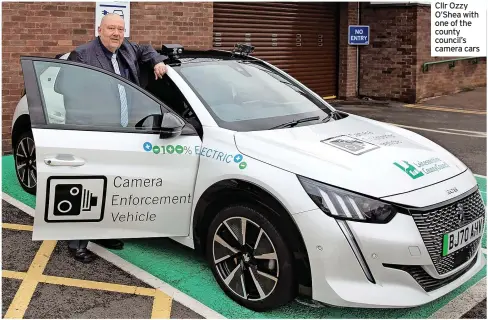  ?? ?? Cllr Ozzy O’Shea with one of the county council’s camera cars