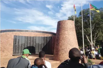  ??  ?? Names of fallen comrades on a monument at Chimoio in Mozambique