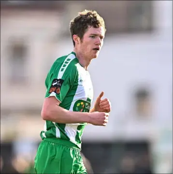  ?? ?? Ben Feeney of Bray Wanderers during the PTSB Leinster Senior Cup match between Bray Wanderers and Shelbourne at Carlisle Grounds. Feeney scored BRay’s only goal in their game with Drogheda United.