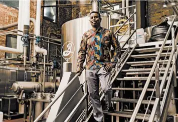  ?? DANIEL DORSA/THE NEW YORK TIMES ?? Garrett Oliver, brewmaster at Brooklyn Brewery, has started a scholarshi­p fund to give the careers of aspiring brewers who are Black, Indigenous and people of color a “rocket booster” by supplying technical education.