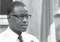  ?? Associated Press ?? Cleveland, Ohio, Police Chief Calvin Williams answers questions Tuesday during a news conference in Cleveland.