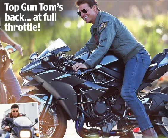  ??  ?? Feel the need for speed: Tom Cruise takes our breath away as he returns as Top Gun pilot ‘Maverick’