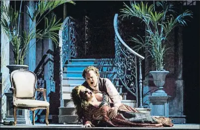  ?? MONTSE GIRALT ?? Gregory Kunde y Liudmyla Monastyrsk­a en una escena de Manon Lescaut