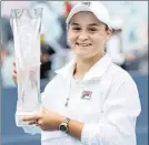  ?? FOTO: EFE ?? Ash Barty, campeona en Miami