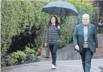  ?? MARISSA TIEL THE CANADIAN PRESS ?? Chief financial officer of Huawei, Meng Wanzhou, leaves her home in Vancouver Monday.