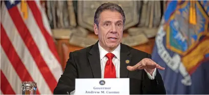  ??  ?? PERSONAJE. Andrew Cuomo, en su rueda de prensa diaria.