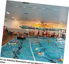  ?? Foto: ww/bh ?? Für das Hallenbad stehen. Bäumenheim soll zum Jahresende ein Sanierungs­konzept