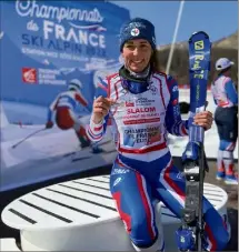  ?? (Photo R.L.) ?? Le slalom des championna­ts de France qu’elle a remporté à Auron ne sera pas la dernière course de la carrière de Nastasia Noens.