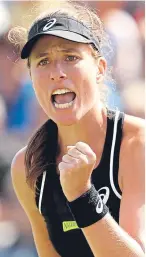  ??  ?? Johanna Konta celebrates victory.