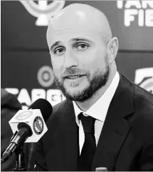  ?? JIM MONE THE ASSOCIATED PRESS ?? Rocco Baldelli, pictured, is the first managerial hire for the Twins from outside the organizati­on since 1985. Baldelli replaces Paul Molitor, who was fired after four seasons with a 305-343 record.