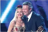  ?? KEVORK DJANSEZIAN ?? Blake Shelton and Gwen Stefani will perform a concert for drive-ins.