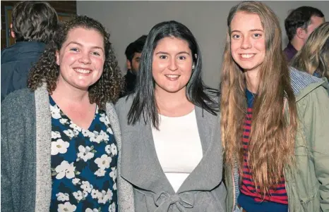  ?? PHOTOS: USQ PHOTOGRAPH­Y ?? All smiles are (from left) Ashley Hunter, Emily Lanza and Kyra O’Sullivan.