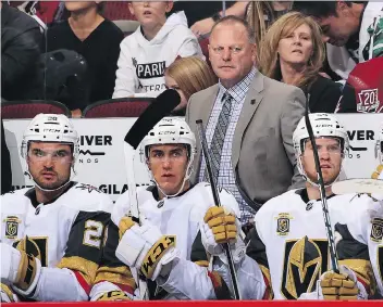  ?? CHRISTIAN PETERSEN/GETTY IMAGES ?? Gerard Gallant fit the bill for what GM George McPhee had in mind when choosing a coach for the Vegas Golden Knights, a man who has persevered after being given up on by a previous employer, much like many players on this surprising­ly successful team.