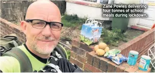  ??  ?? Zane Powles delivering four tonnes of school meals during lockdown.