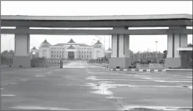  ?? New York Times file photo ?? A government building sits at the end of a desolate road in Naypyidaw, the city Burma’s junta built from scratch 10 years ago. The city’s name means “abode of kings.”