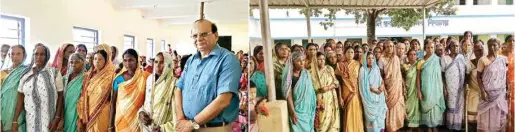  ??  ?? Vinai Kumar Saxena, Chairman, KVIC visited Bali Island of Sunderban to launch a training centre – ‘Tiger Victim Khadi Katai Kendra’ Bali for all the victims who suffer the loss of their husbands