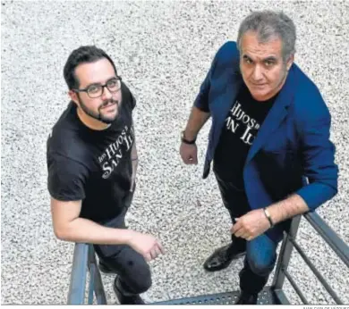  ?? JUAN CARLOS VÁZQUEZ ?? El codirector Álex López junto al actor Pepe Garrido, que encarna al ‘malo’ de la película.