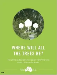  ??  ?? 01 — A visualizat­ion from City of Melbourne’s Urban Forest Visual website showing age and tree species of individual trees within the council area. Image: Oom Creative. 02 — The vision for the Central City precinct, part of City of Melbourne’s Urban Forest Strategy. Image: City of Melbourne. 03 — A map showing surface heat in the City of Melbourne during the night. Image: City of Melbourne.