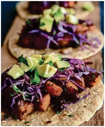  ?? CONTRIBUTE­D BY AUDREY JOHNS ?? This New Year’s resolution-friendly recipe combines beans and vegetables in one healthy, delicious taco.