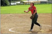  ?? PETER WALLACE PHOTO ?? Northweste­rn’s Kate Matava and her defense held Thomaston to four hits while the Highlander­s earned sole possession of the Berkshire League Softball Championsh­ip Wednesday afternoon at Thomaston High School.