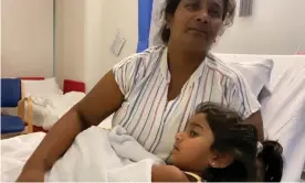  ??  ?? Priya Nadesaling­am in Perth Children’s hospital with her four-year-old daughter Tharnicaa, who is receiving medical treatment. The home affairs minister has suggested that Tharnicaa is not as sick as has been reported, but would not say what was incorrect.