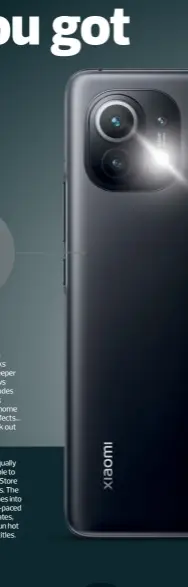  ??  ?? Beam Mi up
Blazing-fast internals slurp up power, so Xiaomi has fitted a 4600mah battery with 55W fast and 50W wireless charging.