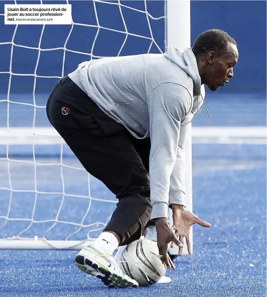  ?? PHOTO D’ARCHIVES AFP ?? Usain Bolt a toujours rêvé de jouer au soccer profession­nel.