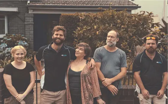  ??  ?? Townsville actor Rick Donald (second from left) stars in Australia's Sexiest Tradie on 7Mate Wednesday night.