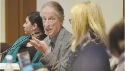  ?? STAFF FILE PHOTO BY PATRICK WHITTEMORE ?? MEETING: Cannabis Control Commission Chairman Steven Hoffman speaks during a February public meeting.