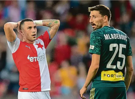  ?? Foto: Michal Sváček, MAFRA ?? Slavia byla před týdnem lepší, ale doma vyhrát nedokázala. Teď to Stanciu a spol. zkusí ve Varšavě.