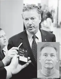  ?? — Gambar Reuters ?? CEDERA: Gambar fail 18 Julai menunjukka­n Rand bercakap kepada wartawan di Capitol Hill, Washington manakala gambar sisipan menunjukka­n Boucher.